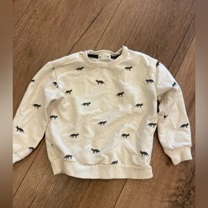 Miles the Label organic cotton fox print crew neck sweatshirt